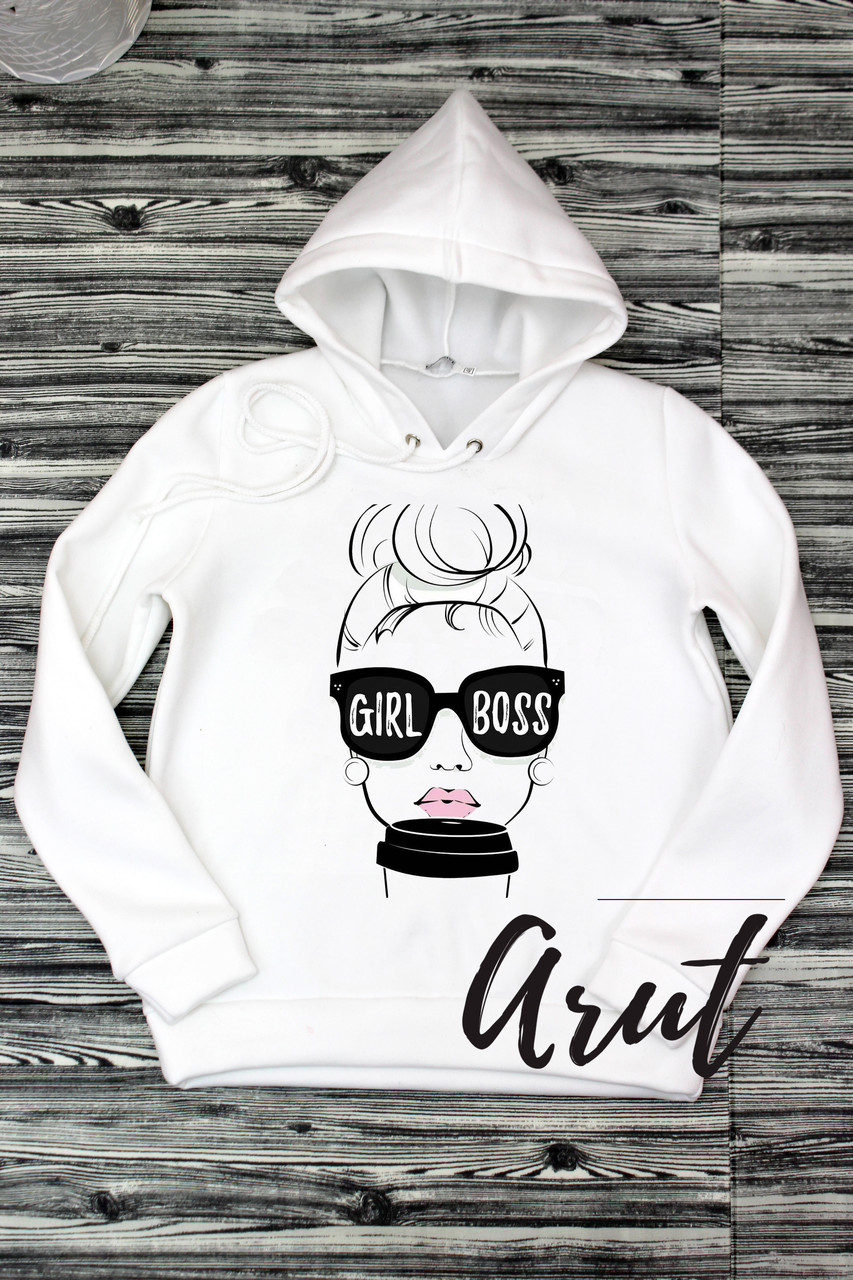 Осіннє жіноче худі з принтом дівчата Girl Boss