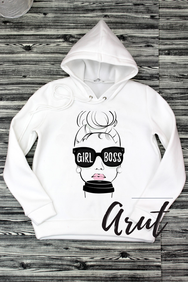 Осіннє жіноче худі з принтом дівчата Girl Boss