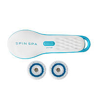 Набір для вмивання Spin Spa 2 насадки (White Blue) / масажна щітка для обличчя, фото 5