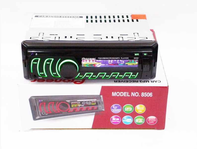 Автомагнитола 1DIN MP3-8506 RGB (Black) / Автомобильная магнитола, RGB панель + пульт управления - фото 4 - id-p1243501460