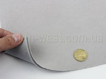Відріз 0,8м, Автовелюр стельовий світло-сірий (теплий) Micro S22, на поролоні 3мм з сіткою шир. 1.70 м