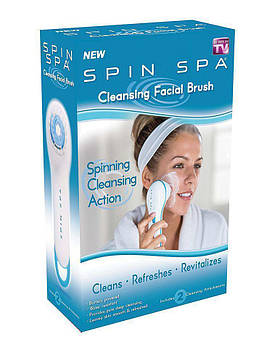 Набір для вмивання Spin Spa 2 насадки (White Blue) / масажна щітка для обличчя