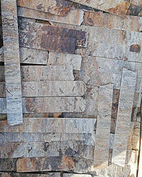 Болгарський сланець "Золота осінь" (1м.кв.) не торц, / плитка з каменю (соломка) для цоколя, фасаду, інтер'єру