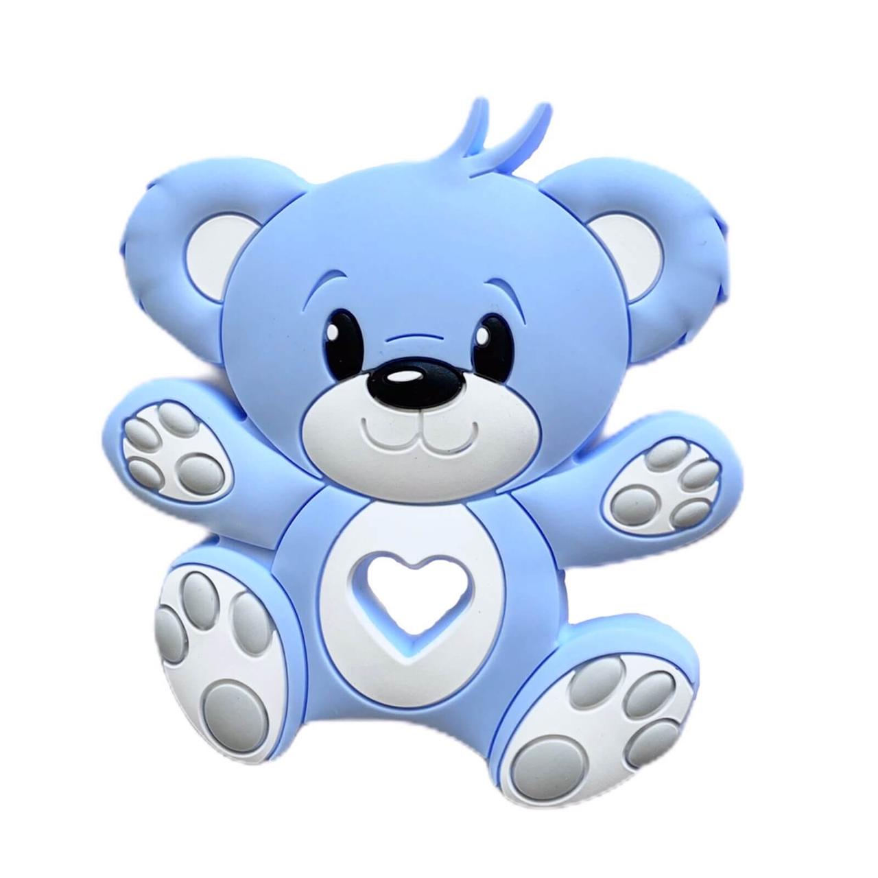 Ведмедик Тедді (бебі-блю) силіконовий прорізувач для зубів, фото 1