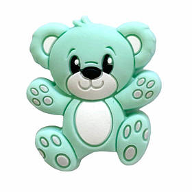Міні Ведмедик Тедді (м'ята), силіконова намистина