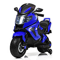 Детский электромотоцикл BMW (2 мотора по 18W, USB,TF) Мотоцикл Bambi M 3681 AL-4 Синий
