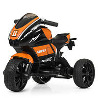 Детский мотоцикл трехколесный Yamaha (2 мотора по 25W, 2аккум, MP3) Bambi M 4135EL-7 Оранжевый