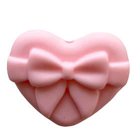 Велике Серце-антик (троянда кварц) силіконова намистина