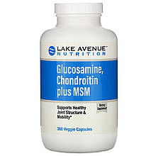 Глюкозамін, хондроїтин та МСМ, 360 рослинних капсул, Lake Avenue Nutrition