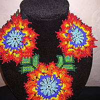 Кольє з бісеру квіти 3д