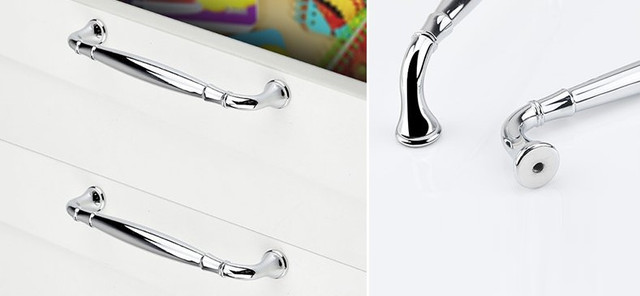 Хромированная ручка скоба для кухни фото