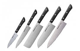 Набір з 5-ти кухонних ножів (овочевий, універсальний, Накири, Шеф, Сантоку), Samura "Harakiri" (SHR-0250)