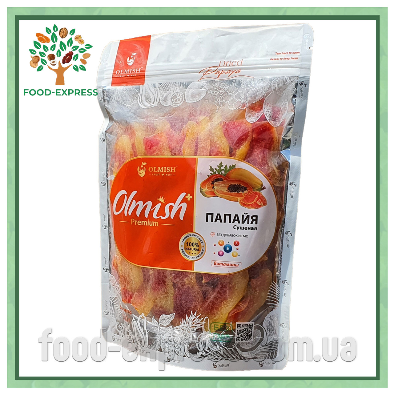 Папайя сушена Premium натуральна без цукру, 500 г. Royal, фото 1