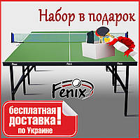 Тенісний стіл для приміщень «Фенікс» Basic Sport M16 зеленого кольору