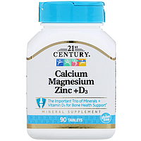 Calcium Magnesium Zinc + D3 21st Century 90 таблеток