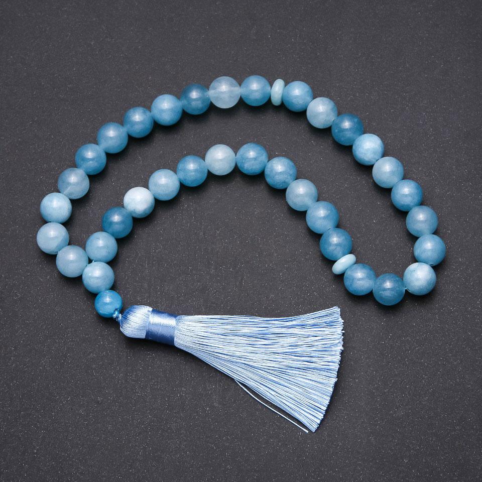 Четки з Аквамарину на 33 намистини, фото 1