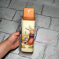 Бутылка пластиковая Зайчики кролики, 420 мл, коричневая