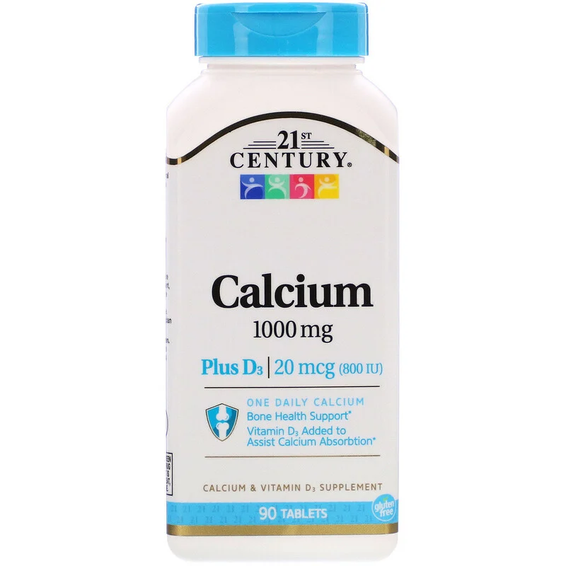 Кальцій Calcium Plus D3 1000 мг 21st Century 90 таблеток, фото 1