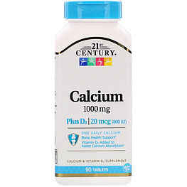 Кальцій Calcium Plus D3 1000 мг 21st Century 90 таблеток