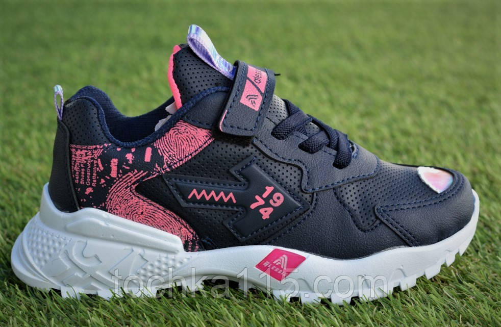 Дитячі кросівки аналог Nike alessio найк для дівчинки синій рожевий р31-35