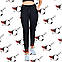 Женские спортивные штанишки трикотаж черного цвета, фото 3