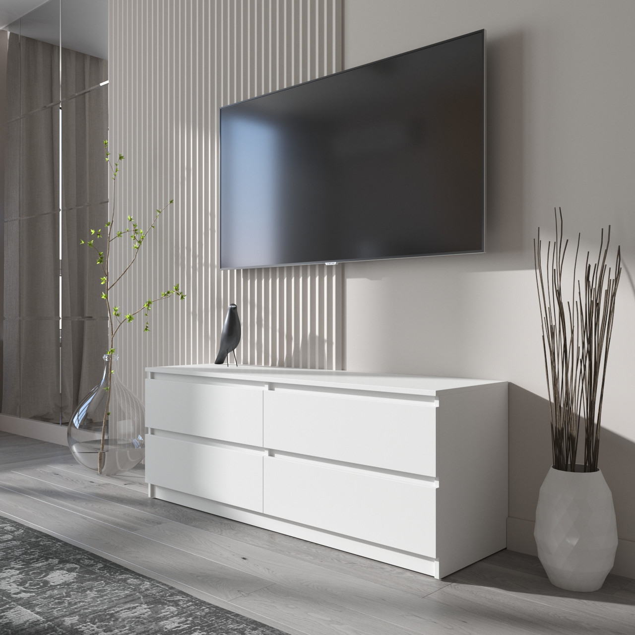 Тумба TV на 4 висувних ящика c фасадами без ручок R-6
