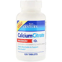 Кальцій Calcium Citrate Maximum + D3 21st Century 120 таблеток