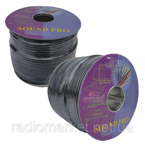 Кабель мікрофонний "Sound Pro" 2 жили, Ø 6 мм, чорний
