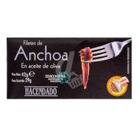 Анчоуси (філе) в оливковій олії найвищої якості (Hacendado) 29 г