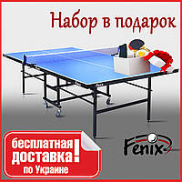Теннисный стол для помещений «Феникс» Home Sport M16 синего цвета
