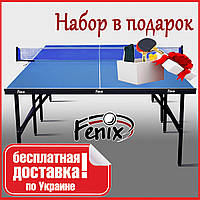 Теннисный стол для помещений «Феникс» Basic Sport M19 синего цвета