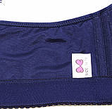 Бюстгальтер 90 C великий розмір для пишних грудей синій з метеликом без кісточок із застібкою спереду, фото 5