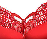 Бюстгальтер 90 C великий розмір для пишних грудей червоний з метеликом без кісточок із застібкою спереду, фото 6