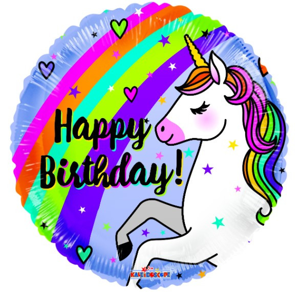 Kaleidoscope 18" СДР Неоновий Єдиноріг Веселкой - В УП, фото 1