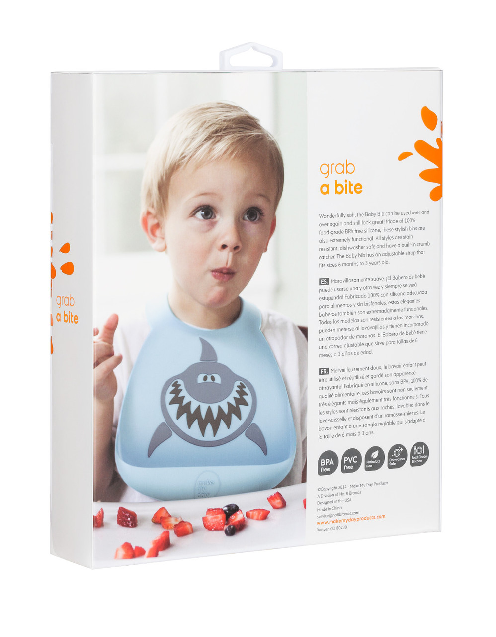 MAKE MY DAY — Силіконовий нагрудник Shark