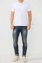 М, L, XL, 3XL. Біла чоловіча футболка Поло, преміум якість 100% бавовна, теніска однотонна, фото 2