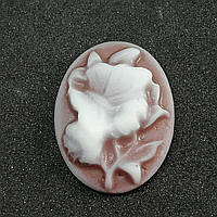 Камеи пластиковые без оправы какао с белым Размер: 23 х 17 мм 50 шт уп