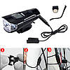Фара передня + дротовий велокомп'ютер + сигнал XA-585-T6+2LED, акум., ЗП micro USB, фото 8