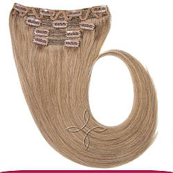 Натуральне Європейське Волосся на Заколках 55 см 110 грам, Світло-Русявий №14