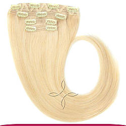 Натуральне Європейське Волосся на Заколках 55 см 110 грам, Блонд №613