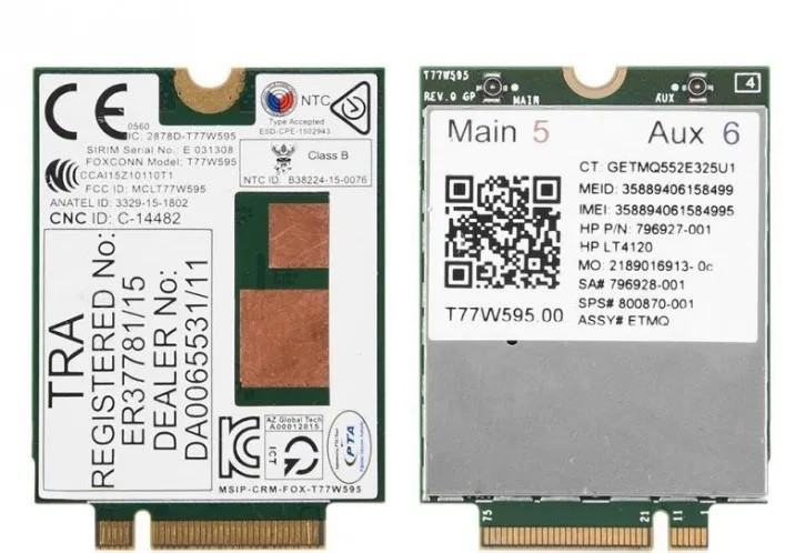 4G модем LTE CAT4 Snapdragon X5 LTE T77W595 WWAN (M.2) (800870-001) б/в