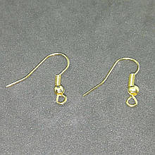 Швенза, Основа для сережок, з пружинкою метал золото, 16 мм, 20 шт.