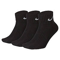 Носки спортивные Nike Value Cush Ankle 3 пары чёрные (SX4926-001)