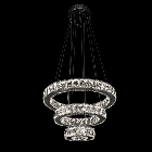 Кришталева підвісна світлодіодна люстра "Кола Сатурна" 56 Вт на пульті д/у LS-8312-6A/480+340+190, фото 3