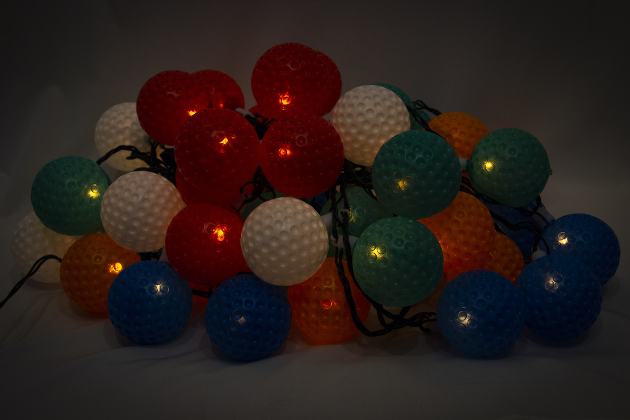 Світодіодна гірлянда - пластикові кульки, 10 м, 50 л, різнокольоровий, IP44 (050017), фото 1
