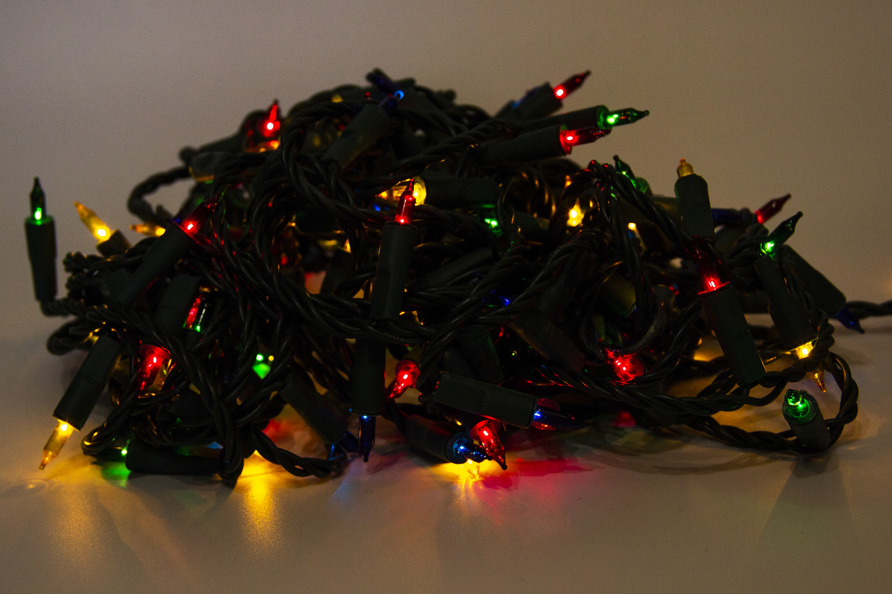 Новорічна гірлянда з лампочками розжарювання, 14 м, 140 л, різнокольоровий, 8 режимів, IP20 (050024), фото 1
