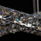 Кришталева підвісна світлодіодна люстра "Кола Сатурна" 90 Вт на пульті д/у LS-8312W/650+400+200, фото 2