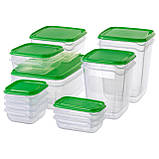 17 шт. Набір контейнерів для продуктів IKEA PRUTA прозорий зелений 601.496.73, фото 6