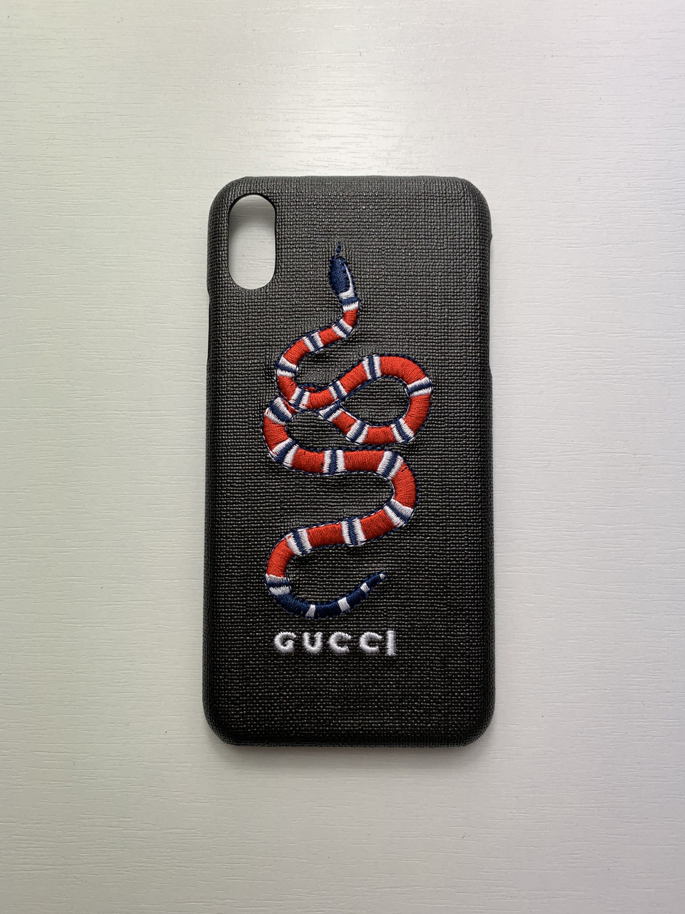 Чохол на Айфон Iphone 7/8/SE2020 чорний з принтом бренду Gucci Гуччі змія