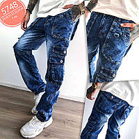 Джинси чоловічі коттонові з накладними кишенями "карго" VIGOOCC, Туреччина